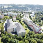 Drohnenansicht des Altenheims in Zschopau