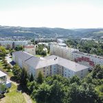 Drohnenansicht des Altenheims in Zschopau