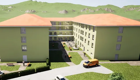 Visualisierung der Seniorenpflegeresidenz in Wisenbad